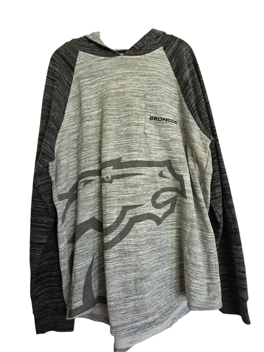 NFL Team Apparrel Denver Broncos 2 Tone Grey Hoodie Sports Football  Size XL